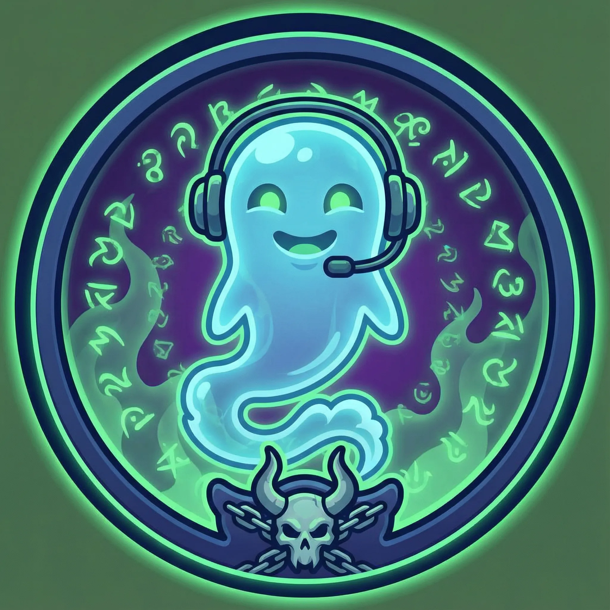 Ícone de suporte ao cliente com atendente fantasma